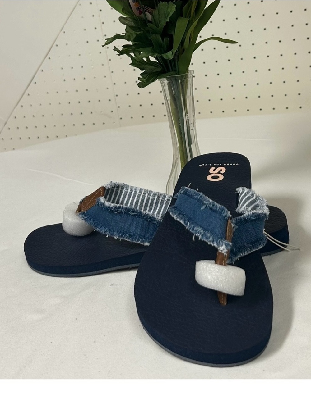 SO Bloomfield Women's Denim Thong Flip Flop Sandals